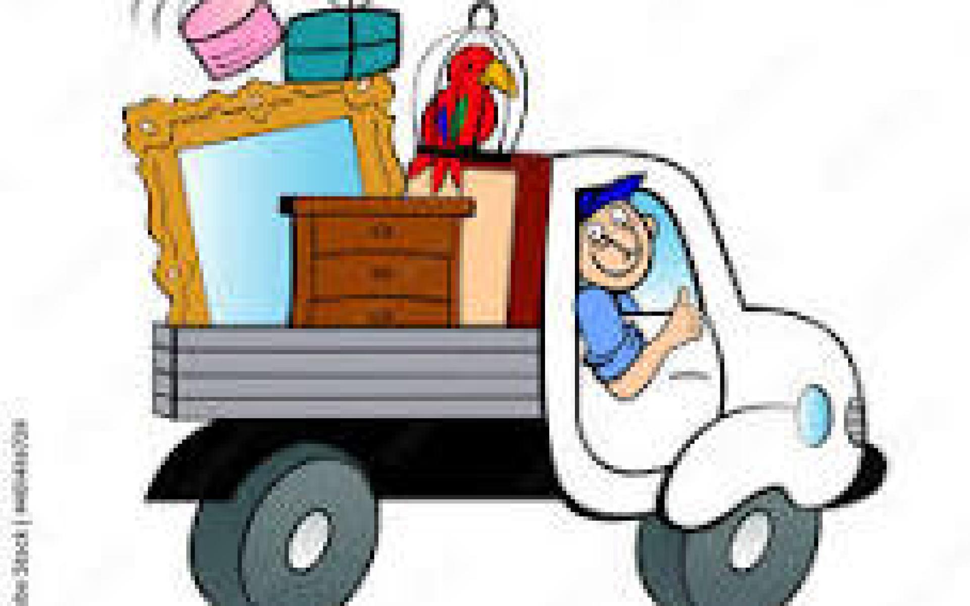 Umzugsauto mit Mobiliar